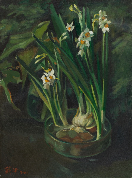 《水仙》 戴泽 布面油画 30×40cm 2001年 中国美术馆藏